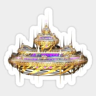 Fractal Floating Golden Palace Sticker